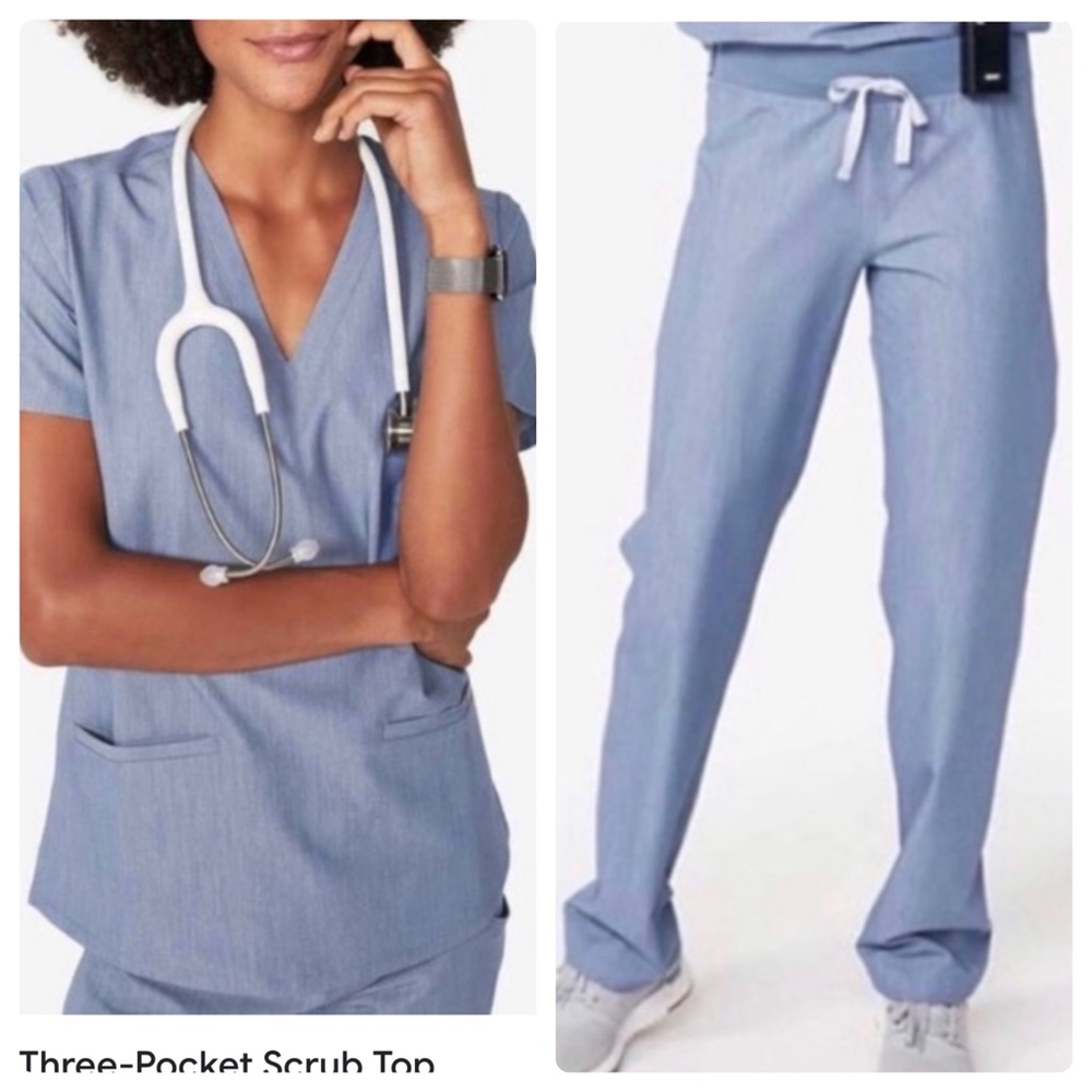 A13-NWT Figs Scrub Set Casma Three Pocket Top sz S & Livingston Pant sz XS Tall